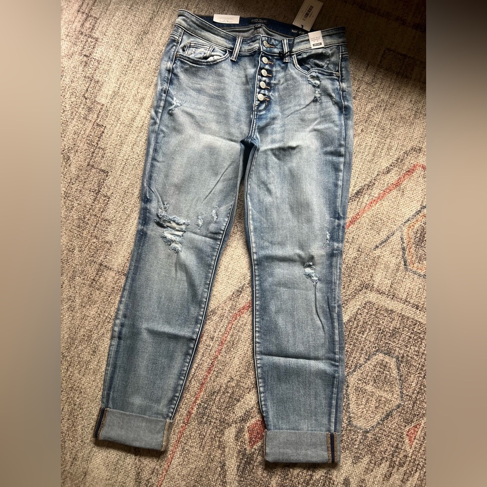 Judy Blue Boyfriend Button Fly Blue Jeans